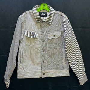 Stussy Mixed Stripe Trucker Jacket, Size Small